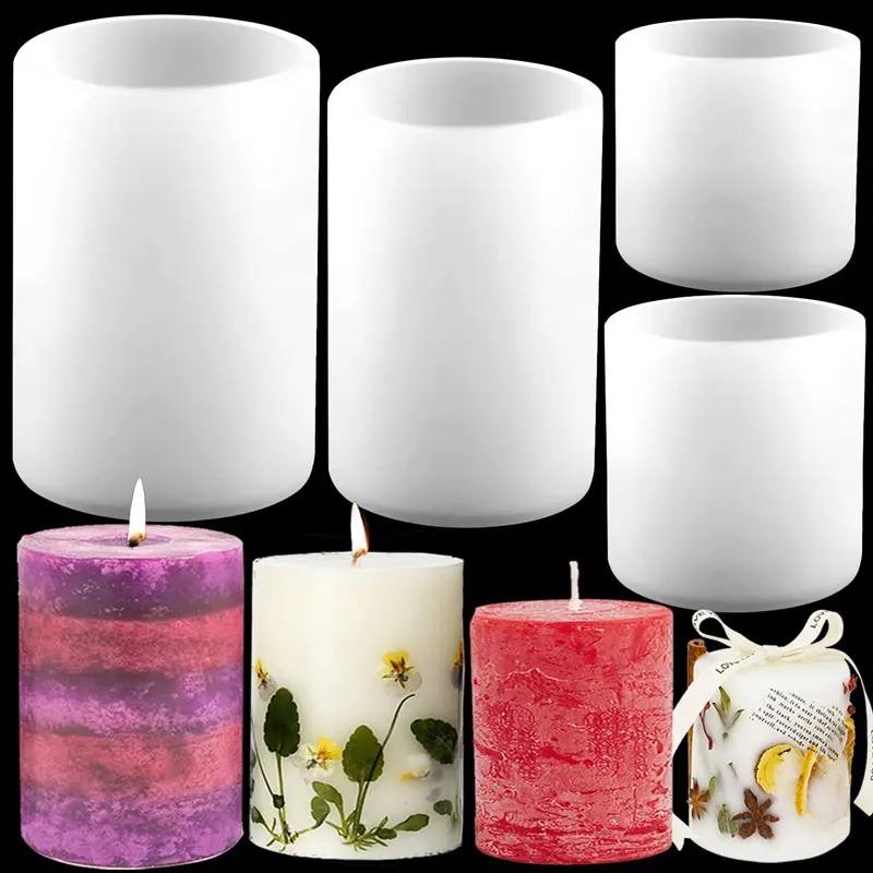 Candle Making Easy - Cylinder Silicone Candle Molds Resin Mould