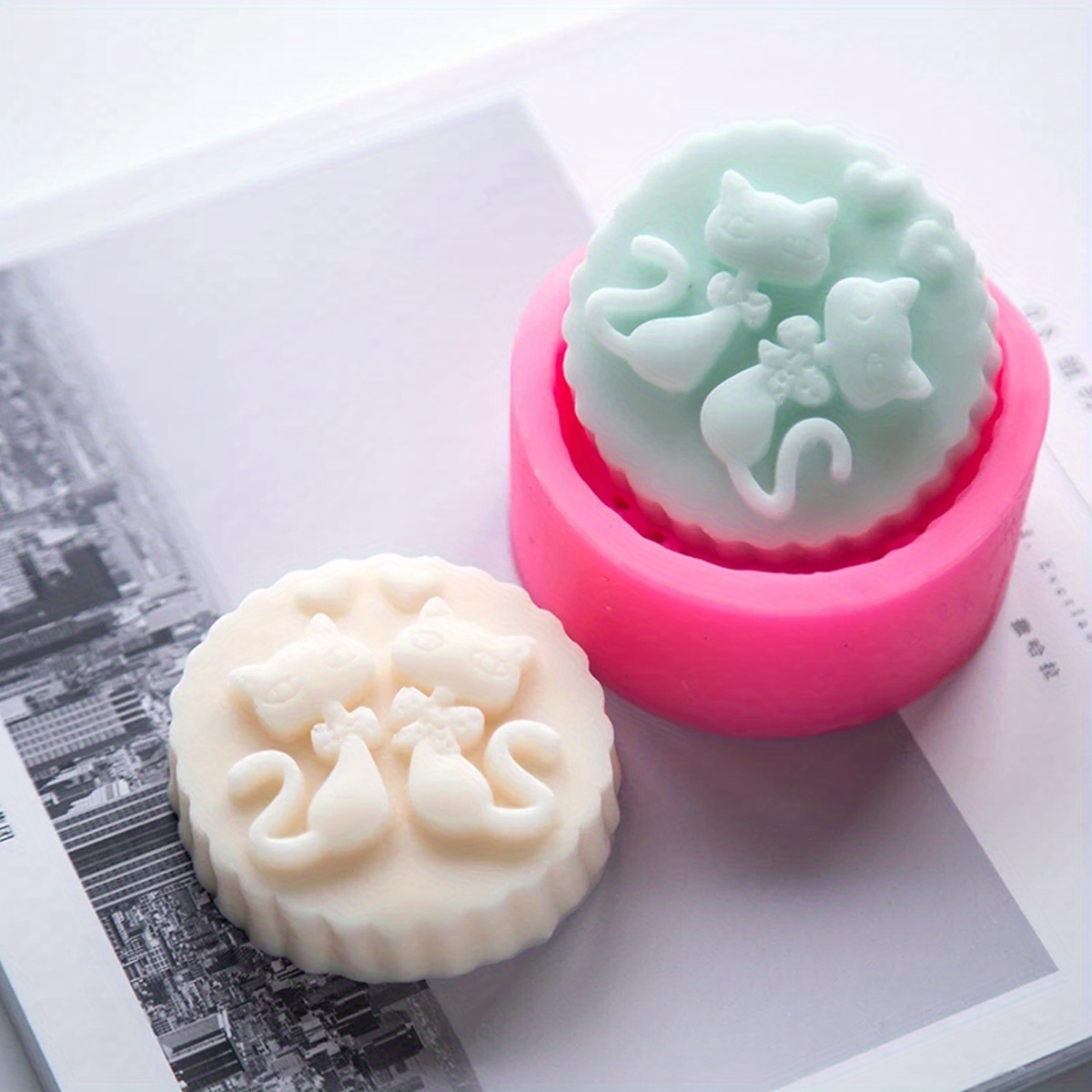 1-Piece Silicone Cat Soap Mold - Candle Making Easy 评论和价格